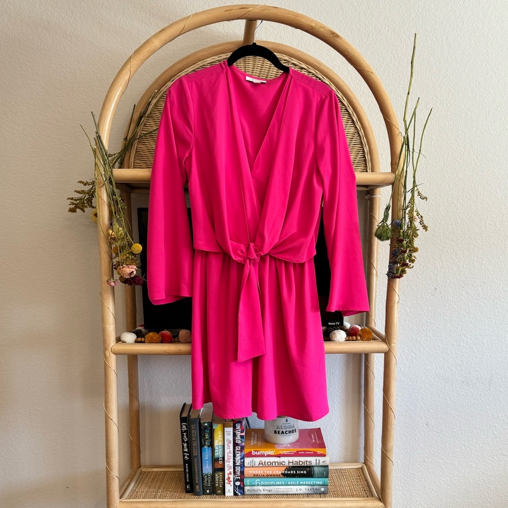 Topshop long sleeve mini dress - available in pink or teal